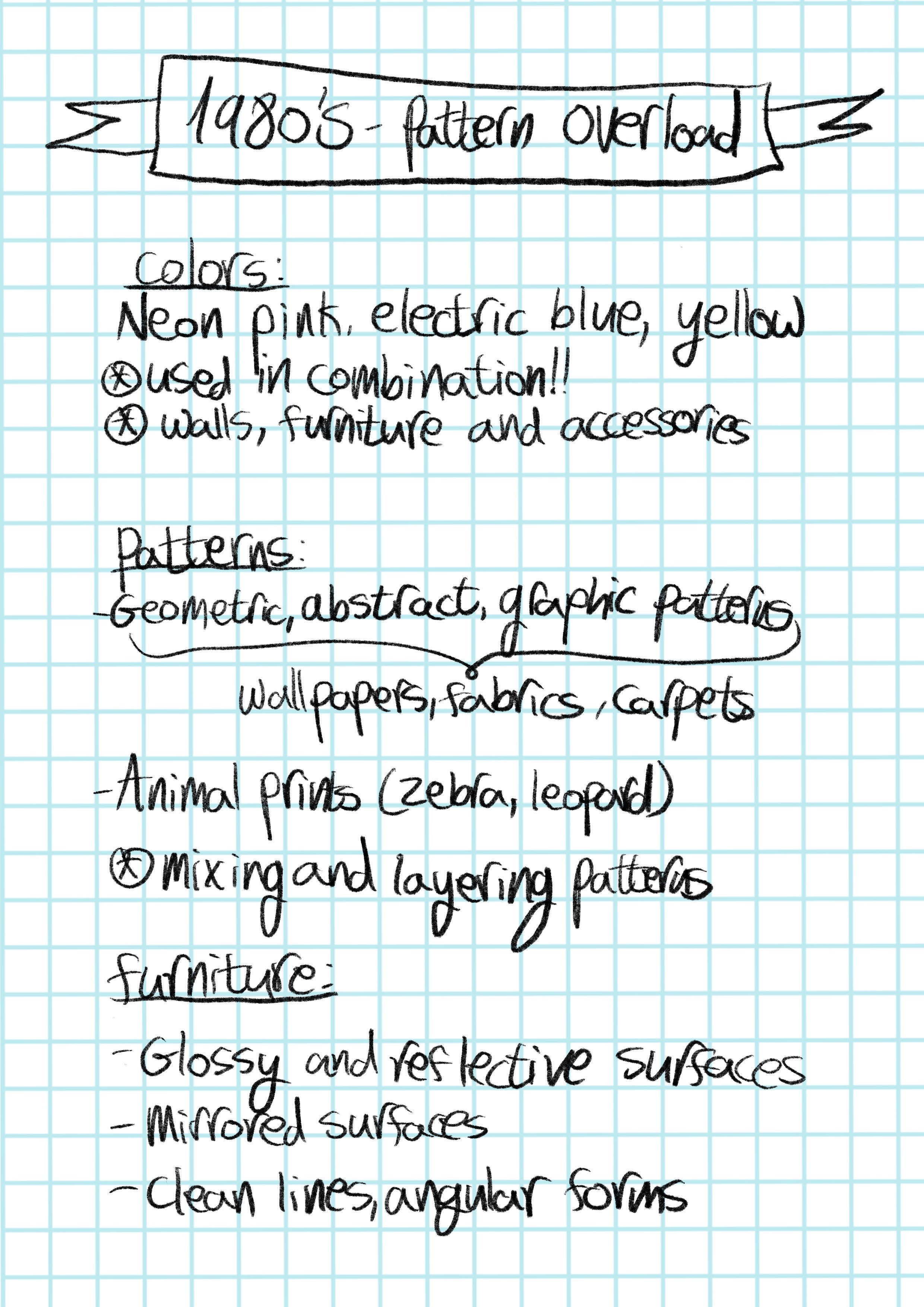 a lesson summary on checkered paper about the 1980s