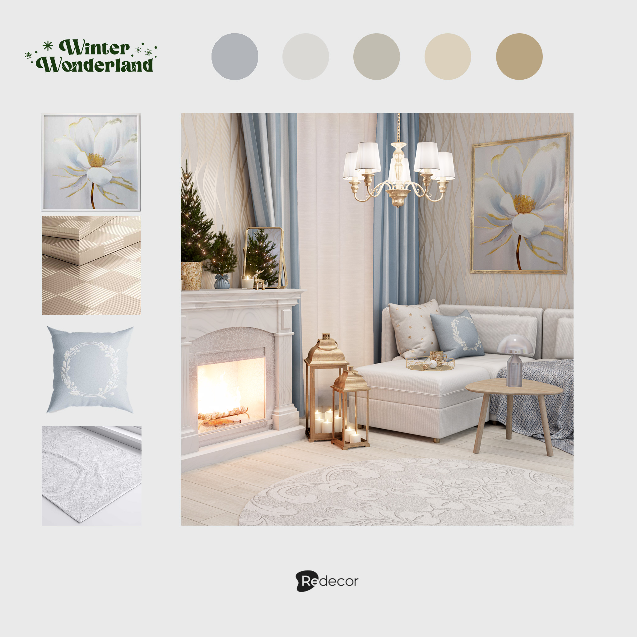 an example for the style guide with a winter wonderland living room